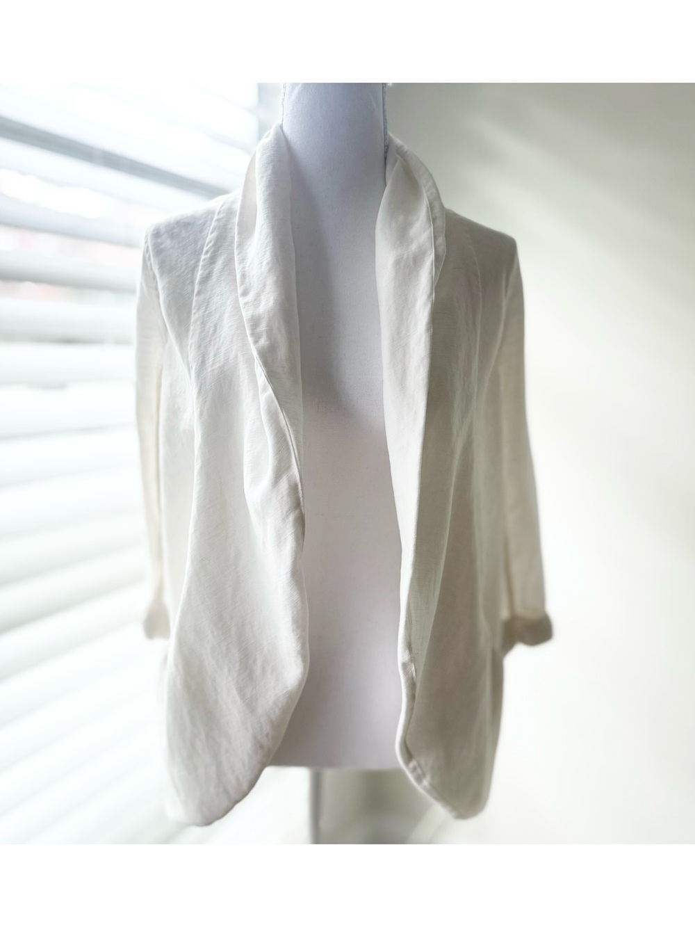 Wilfred Cream Linen Open Blazer